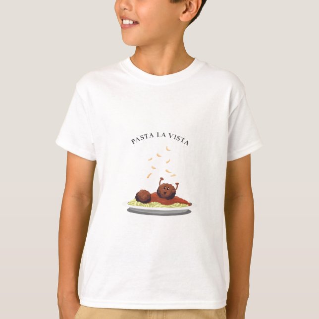 För pastaLa för lycklig Meatball "utsikt! ", T-shirt (Framsida)