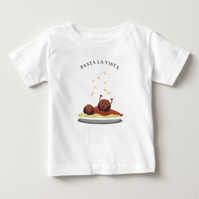 För pastaLa för lycklig Meatball "utsikt! ", Tee Shirt (Framsida)