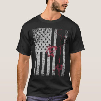 För patriotisk bas- fiske USA för vintage T Shirt