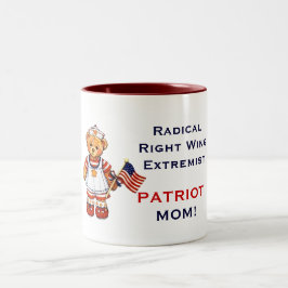 För patriotmamma för radikal right wing Två-Tonad mugg