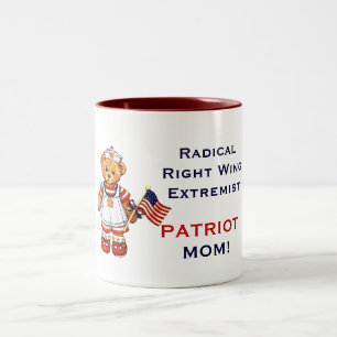 För patriotmamma för radikal right wing Två-Tonad mugg