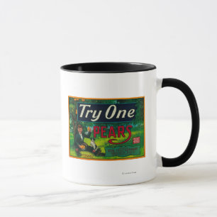 För Pearlåda för försök ett etikett Mugg