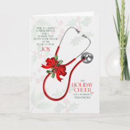 for Pediatrician Stethoscope Joy and Cheer Helgkort