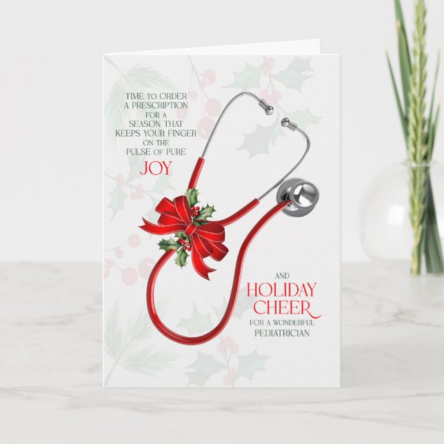 for Pediatrician Stethoscope Joy and Cheer Helgkort (Framsida)