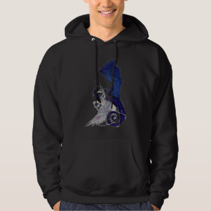 För Pegacorn för vit för Unicorndrakeblått pon Sweatshirt Med Luva