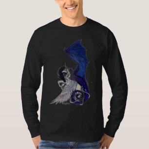 För Pegacorn för vit för Unicorndrakeblått pon Tee