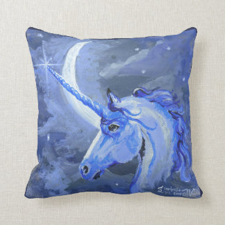 För Pegasus för Unicornsmåne Lunar häst för blått Kudde
