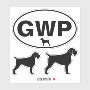 För pekarevinyl för GWP tysk Wirehaired Klistermärken