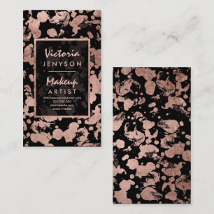 För penseldragMakeup för modern faux rosa guld- Visitkort