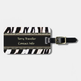 För personligbagage för sebra svartvita märkre bagagebricka