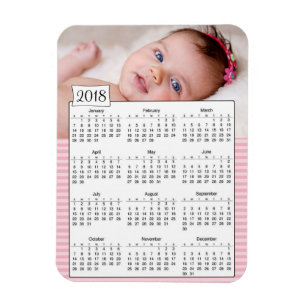 För personligbebis för 2018 kalender magnet för