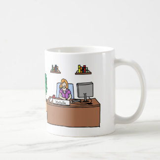 För personligtecknad för kvinna i kaffemugg