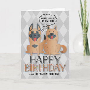 för Pet Sitters Birthday Cute Tecknad hund Kort