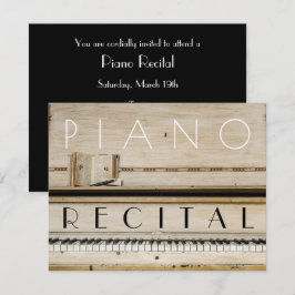 För pianohögläsning för elegant vintage unisex- inbjudningar