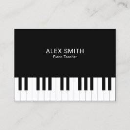 För pianolärare för elegant svart visitkort