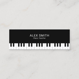För pianolärare för elegant svart visitkort