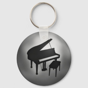 För pianostudent för silver svart gåva Keychain Nyckelring