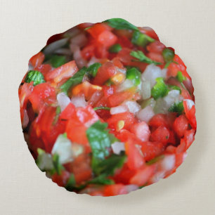 ~ för Pico de Gallo ~-salsa Rund Kudde
