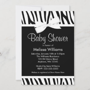 För pilbågebaby shower för sebra vit utskrivaven inbjudningar