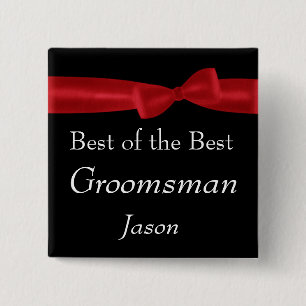 För pilbågebröllop för bäst GROOMSMAN rött n Knapp