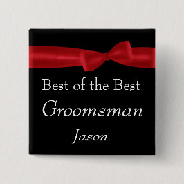 För pilbågebröllop för bäst GROOMSMAN rött namn Knapp