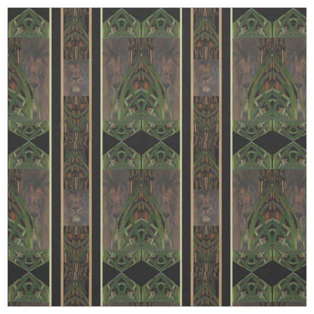 För Pima för mönster för djungelrytm lejont tyg (Provkarta)