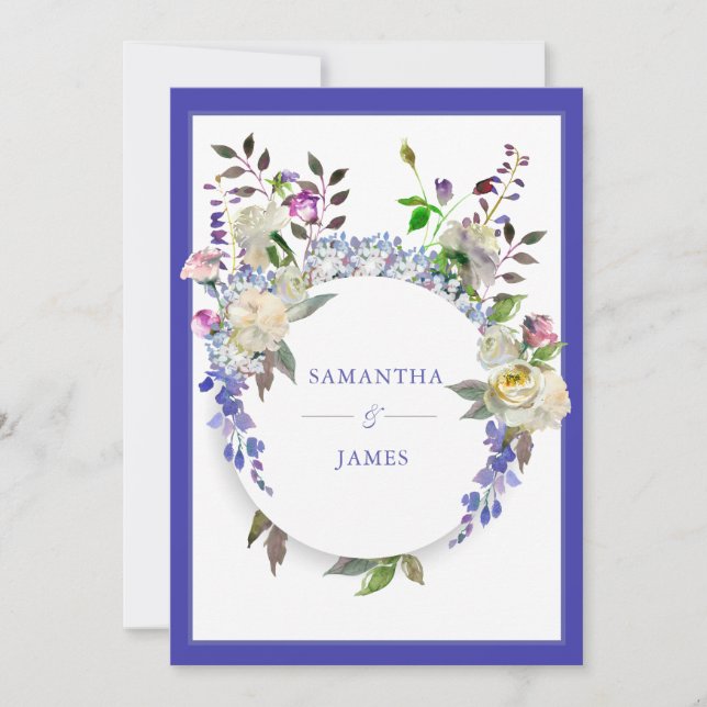 För pionbröllop för land lantlig inbjudan (Framsida)