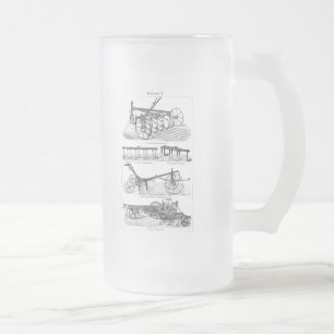 För ploglantgård för vintage åkerbruk plog fö frostat ölglas