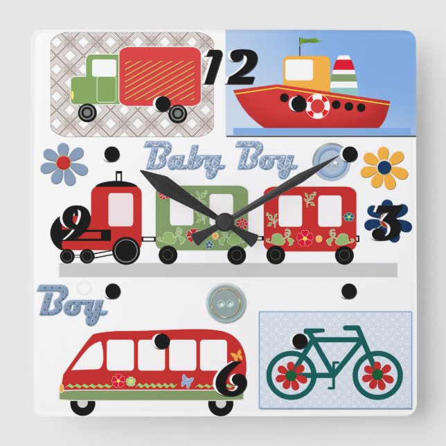 För pojke fyrkantig klocka (Framsida)