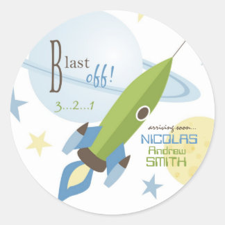 För Pojke Sticker Runt Klistermärke