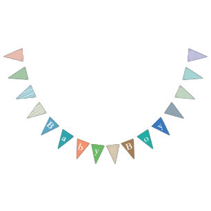 För pojkebaby shower för stuga chic Bunting Vimplar