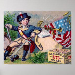 För pojkeflagga för revolutionärt krig patriotisk poster