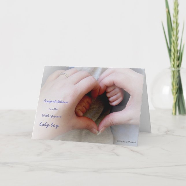 För pojkemodern för © P Wherrell bebiset räcker Kort (Framsida)