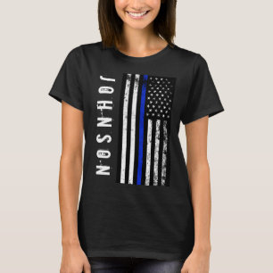 För polisstil för anpassningsbar namn bedrövad t-shirt