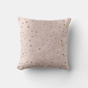 För polka dotsFaux för rosa Grungy ro metalliskt Kudde