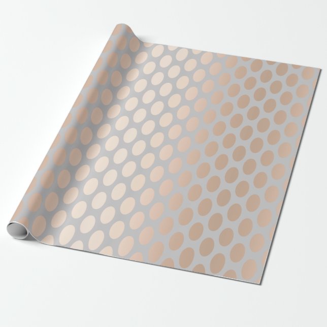 För polka dotsmönster för elegant chick rosa guld- presentpapper (Utrullad)