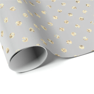 För polka dotssilver för guld- mer foxier presentpapper