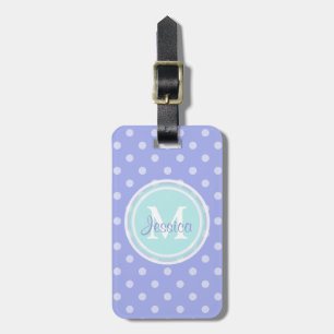 För Polkadot för Monogram purpurfärgad märkre Bagagebricka