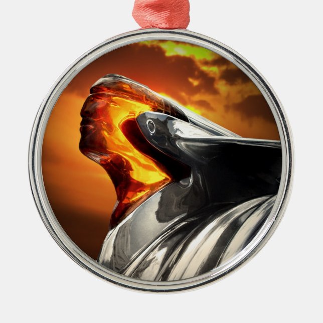 För Pontiac Chieftain för solnedgång högsta bil Julgransprydnad Metall (Framsidan)