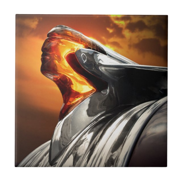 För Pontiac Chieftain för solnedgång högsta bil Kakelplatta (Framsidan)