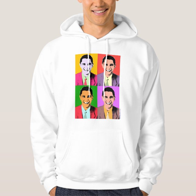 för popkonst för 4x Barack Obama Hoodie (Framsida)