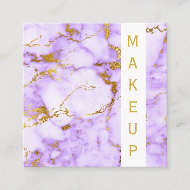 För *~* populär chic för guld Makeup för marmor Fyrkantigt Visitkort (Framsida)