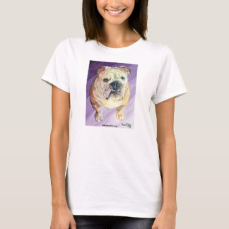 För porträttvit för bulldogg inpassad T-tröja för Tee Shirt