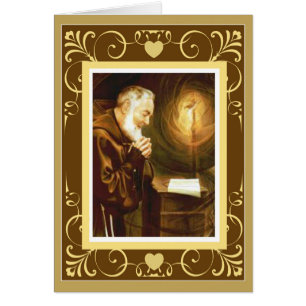För prästcrucifix för St. Padre Pio altare Hälsningskort