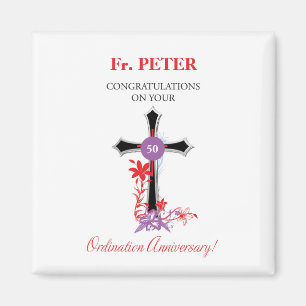För prästvigningårsdag för präst 50th kor fö magnet