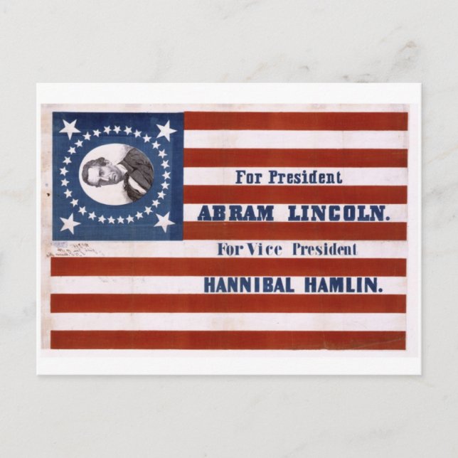 För president, Abram Lincoln Vykort (Framsida)