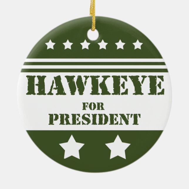 För presidenten Hawkeye Julgransprydnad Keramik (Baksidan)