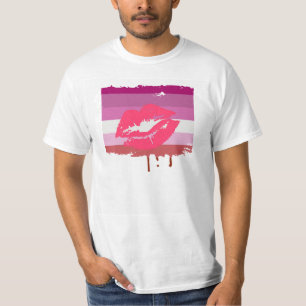 FÖR PRIDEFLAGGA FÖR LÄPPSTIFT LESBISK DESIGN F TRÖJA