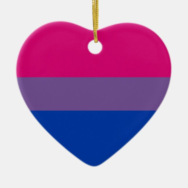 För prideregnbåge för bisexuell person LGBT flagga Julgransprydnad Keramik (Framsidan)