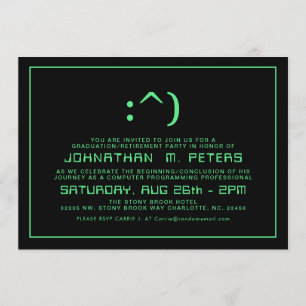 För programmerarestudenten för roligt ansikte inbjudningar